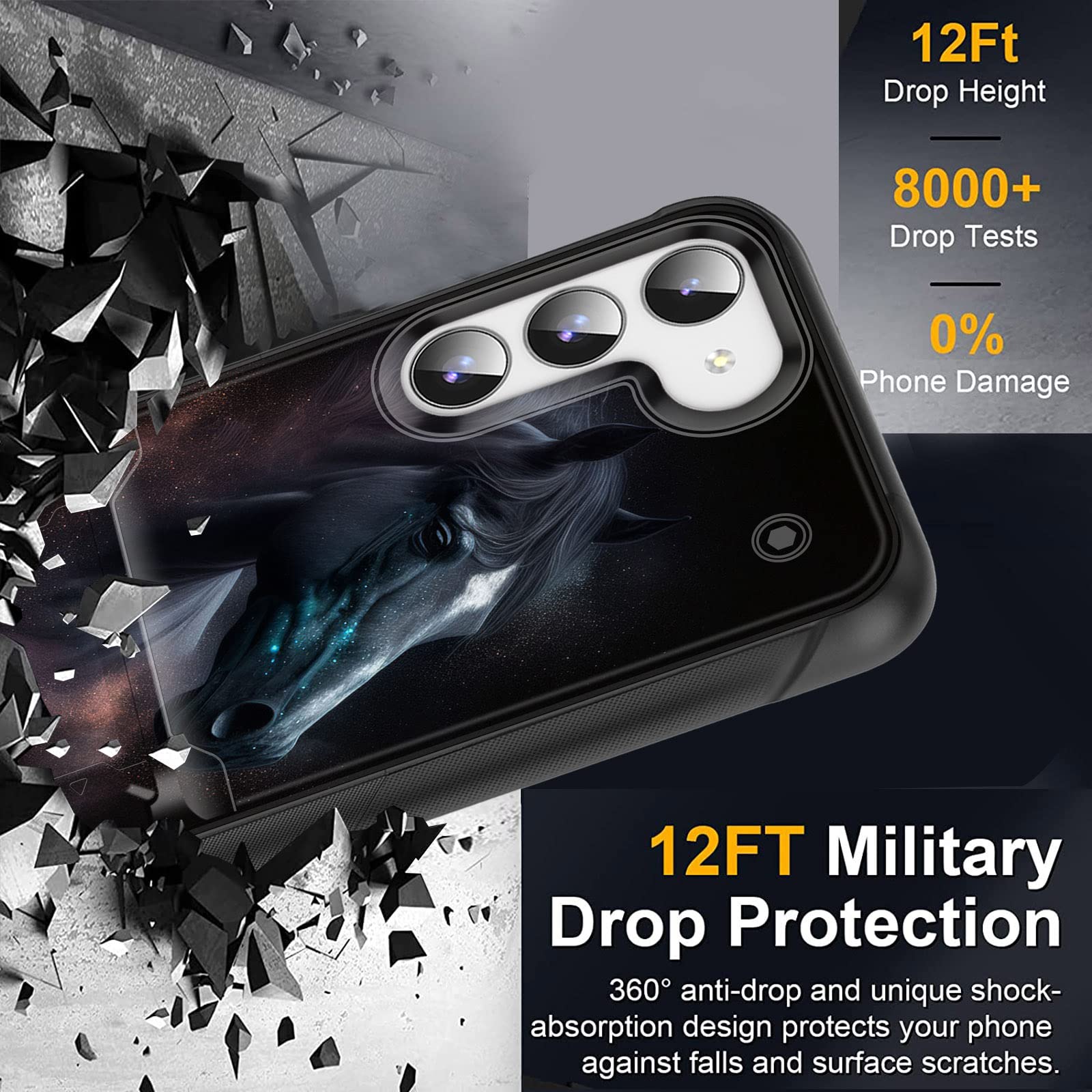 Efgwsder For Galaxy S23 Plus Case With Kickstand,Dual Layer Hybrid Hard Pc & Soft Silicone Rugged Shockproof Protective Phone Ca